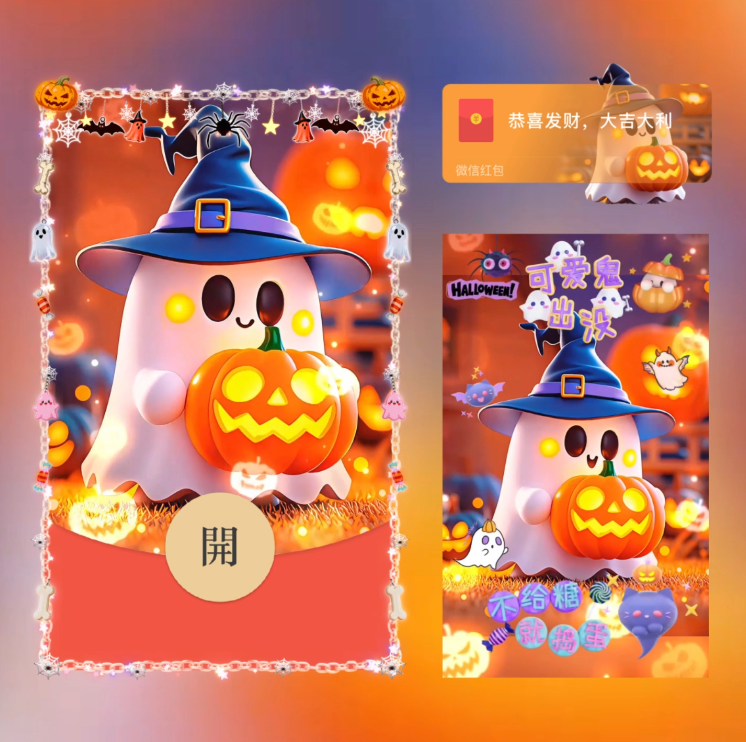 【红包封面】不给糖就捣蛋-幽灵/万圣节快乐