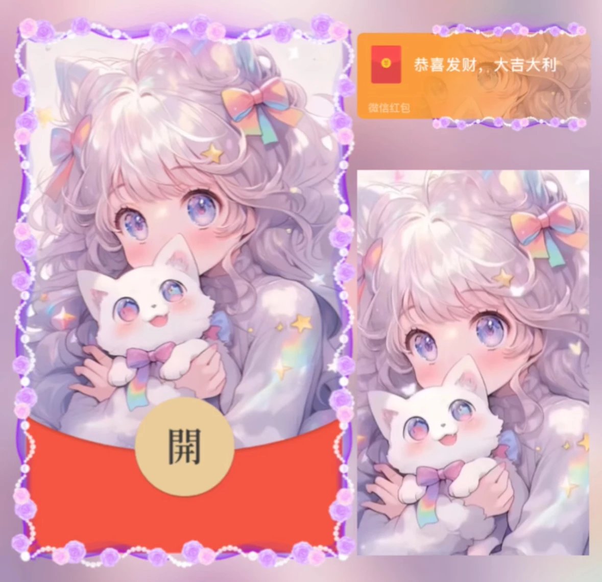 【红包封面】抱猫女孩/异形动态