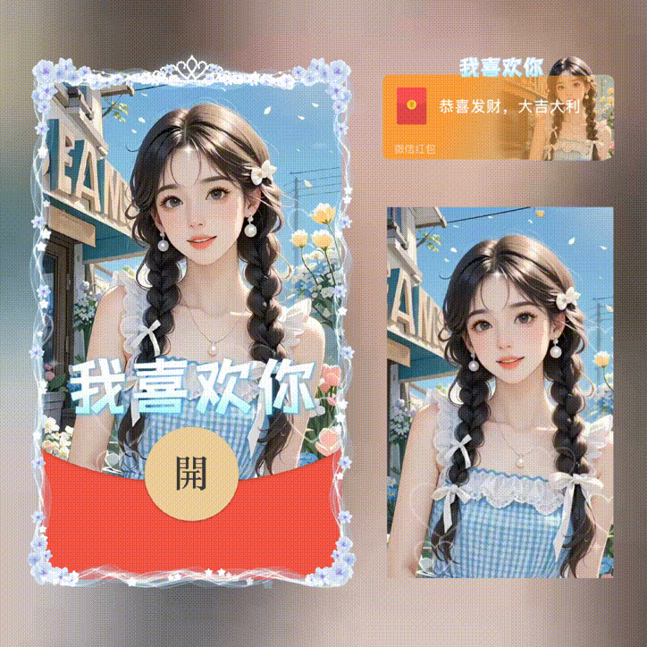 【红包封面】我喜欢你/情侣女款/新版动态/xn