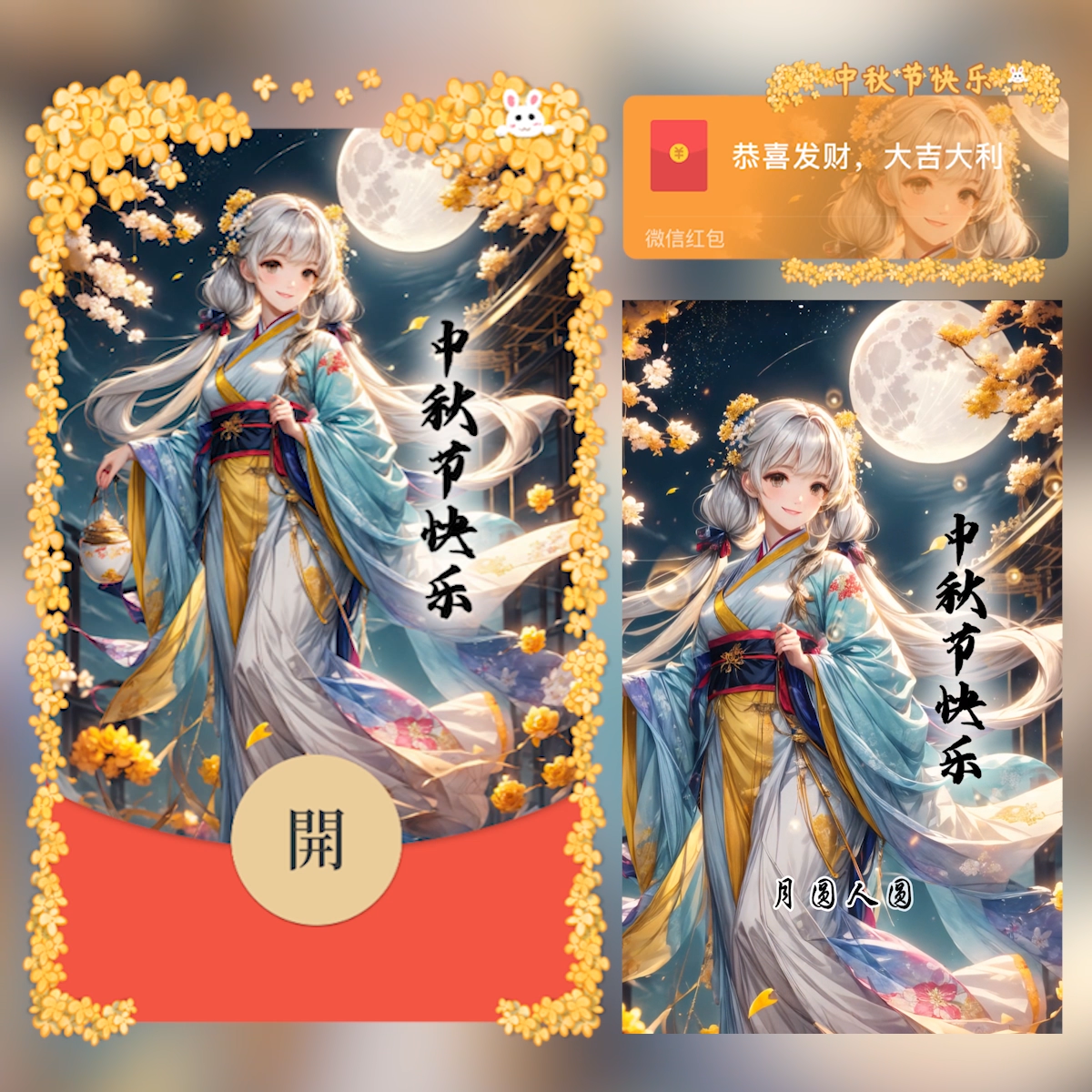 【红包封面】中秋节快乐/古装女生款/cs
