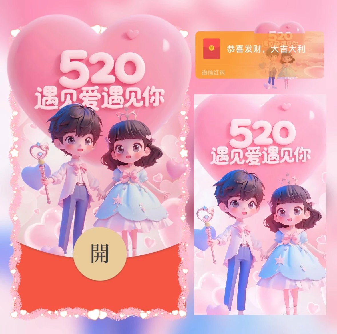 【红包封面】520遇见爱遇见你