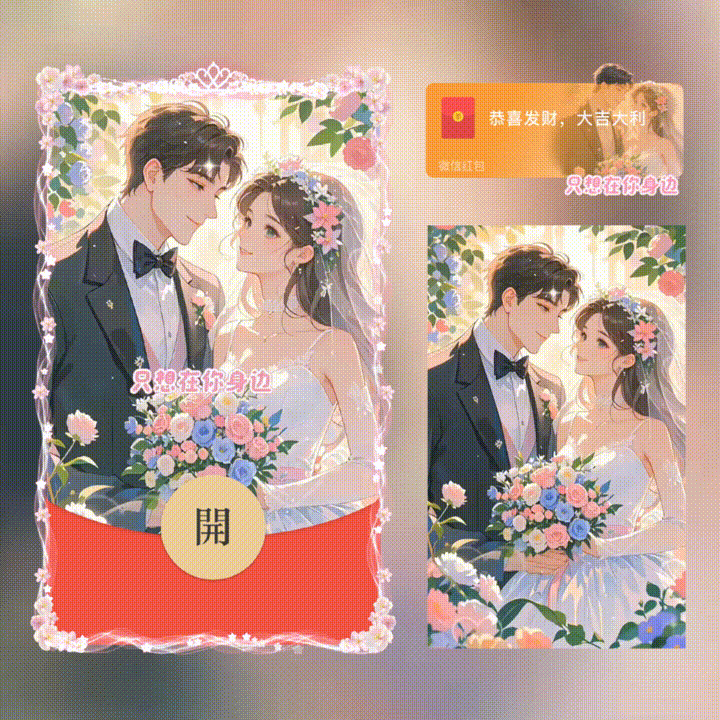 【红包封面】只想在你身边/新版动态/xn