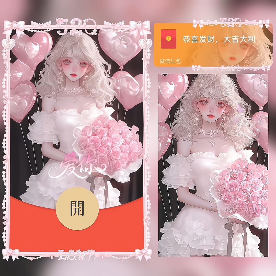 【红包封面】爱你/情侣女/bao