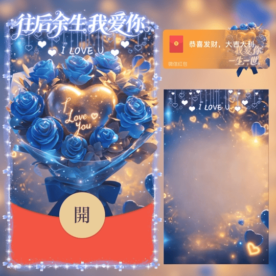 【红包封面】520我爱你一生一世/蓝色妖姬/新版动态
