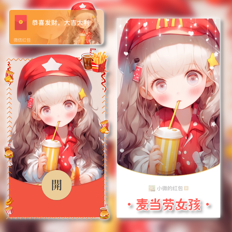 【红包封面】MT麦当劳女孩