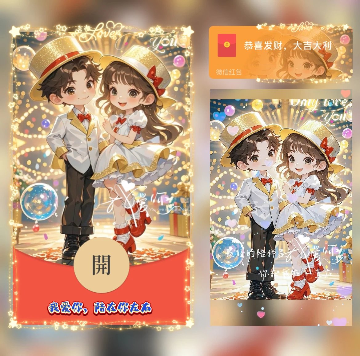 【红包封面】我爱你，陪在你左右/yj