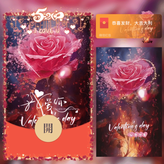【红包封面】我爱你玫瑰/情人节快乐/ln