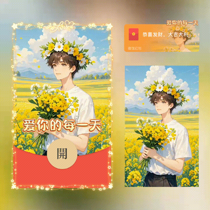 【红包封面】爱你的每一天/情侣男款/新版动态/xn