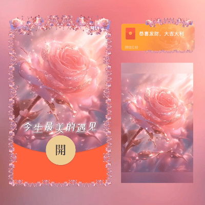 【红包封面】粉玫瑰/新版动态/xn