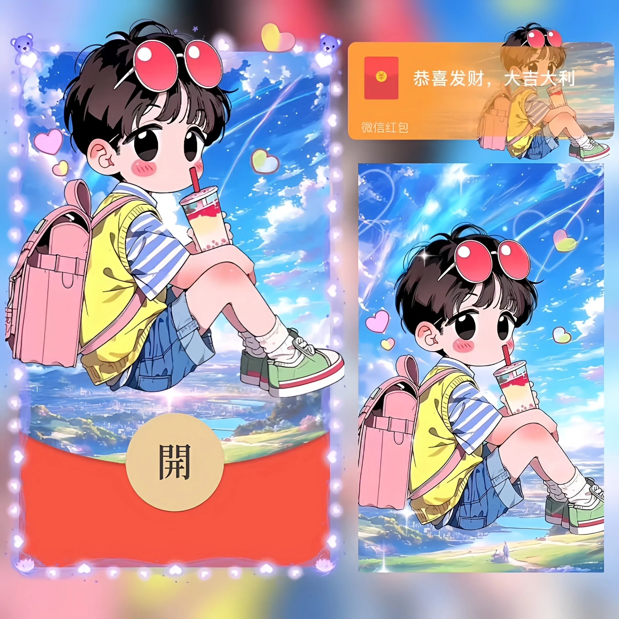 【红包封面】奶茶情侣/男孩/bao