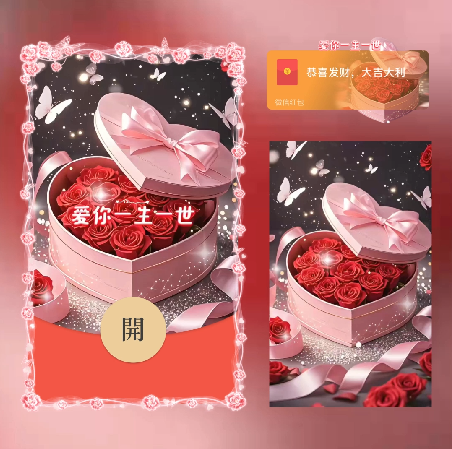 【红包封面】520爱你一生一世-玫瑰礼盒/xn