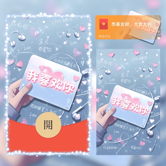 【红包封面】情书/我喜欢你/新版动态