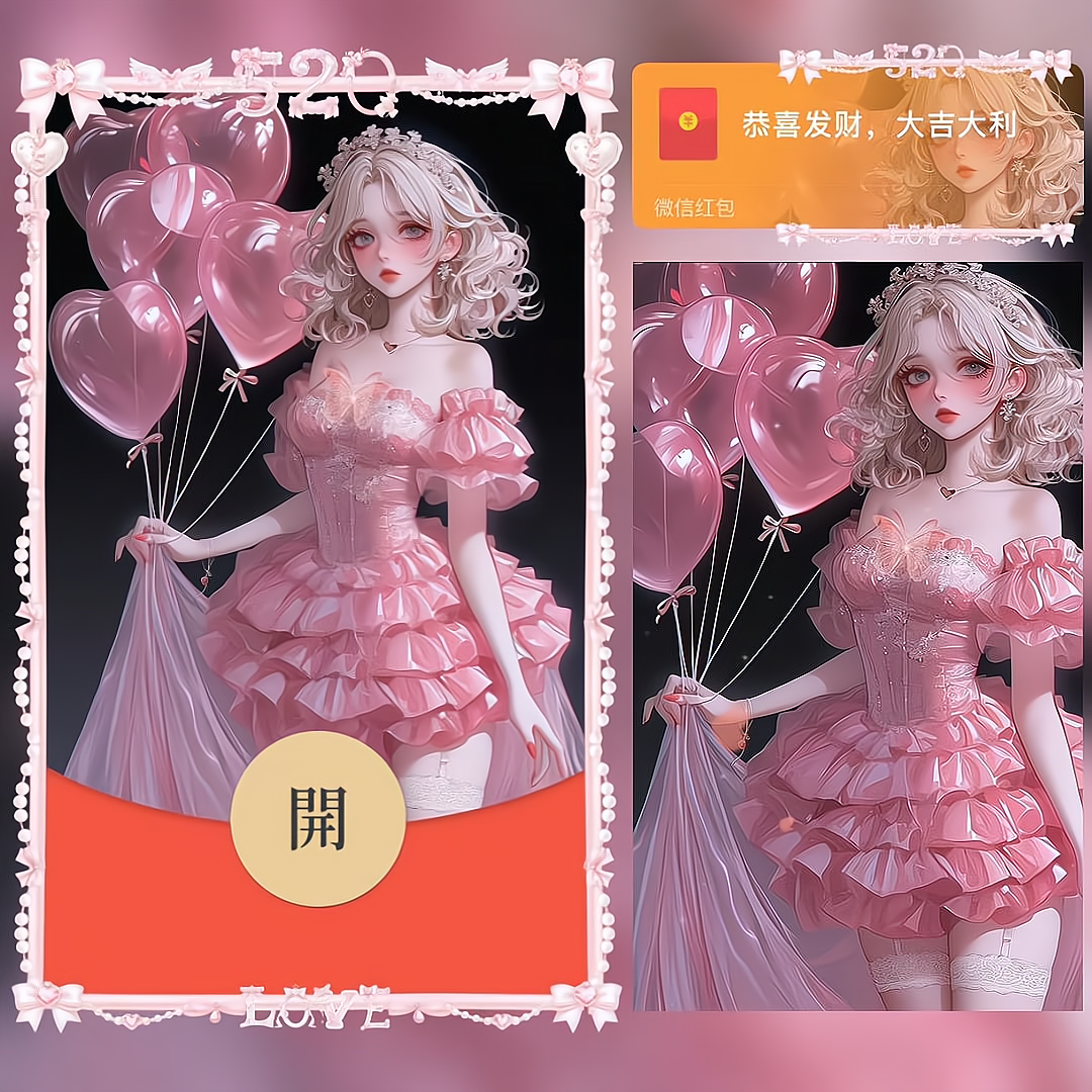 【红包封面】520告白女孩/bao