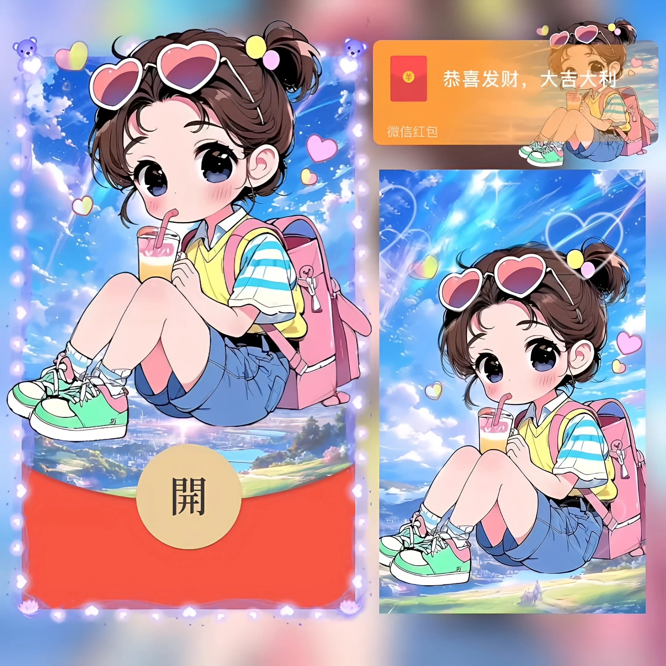 【红包封面】奶茶情侣/女孩/bao