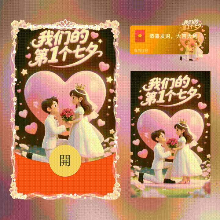 【红包封面】我们的第1个七夕/七夕快乐/新版动态/xn