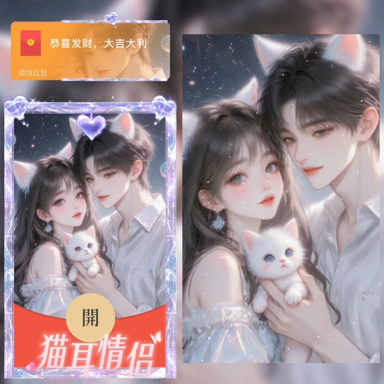 【红包封面】猫耳情侣/sq