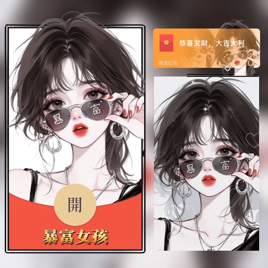 【红包封面】暴富女孩/tao