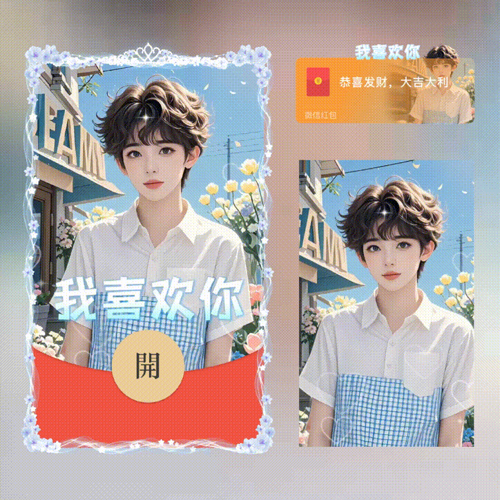 【红包封面】我喜欢你/情侣男款/新版动态/xn