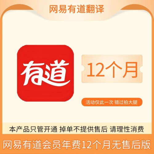 【火爆】网易有道翻译会员年费12个月,无售后版本,一号一次-小千网络