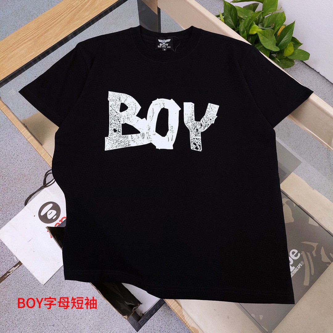 boy字母短袖品质保证男女同款 情侣款 