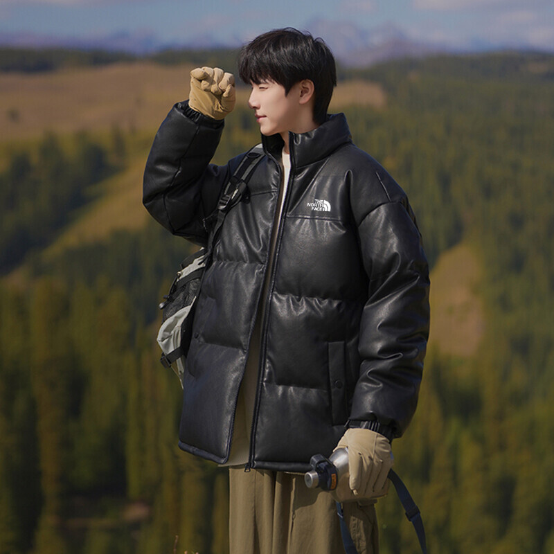 北面官网经典款皮棉衣棉服外套皮衣，情侣同款，ins小红书抖音超火爆款， 潮人必备 ，纯天然手塞棉填充，充绒量超足，版型剪裁宽松 不显臃肿