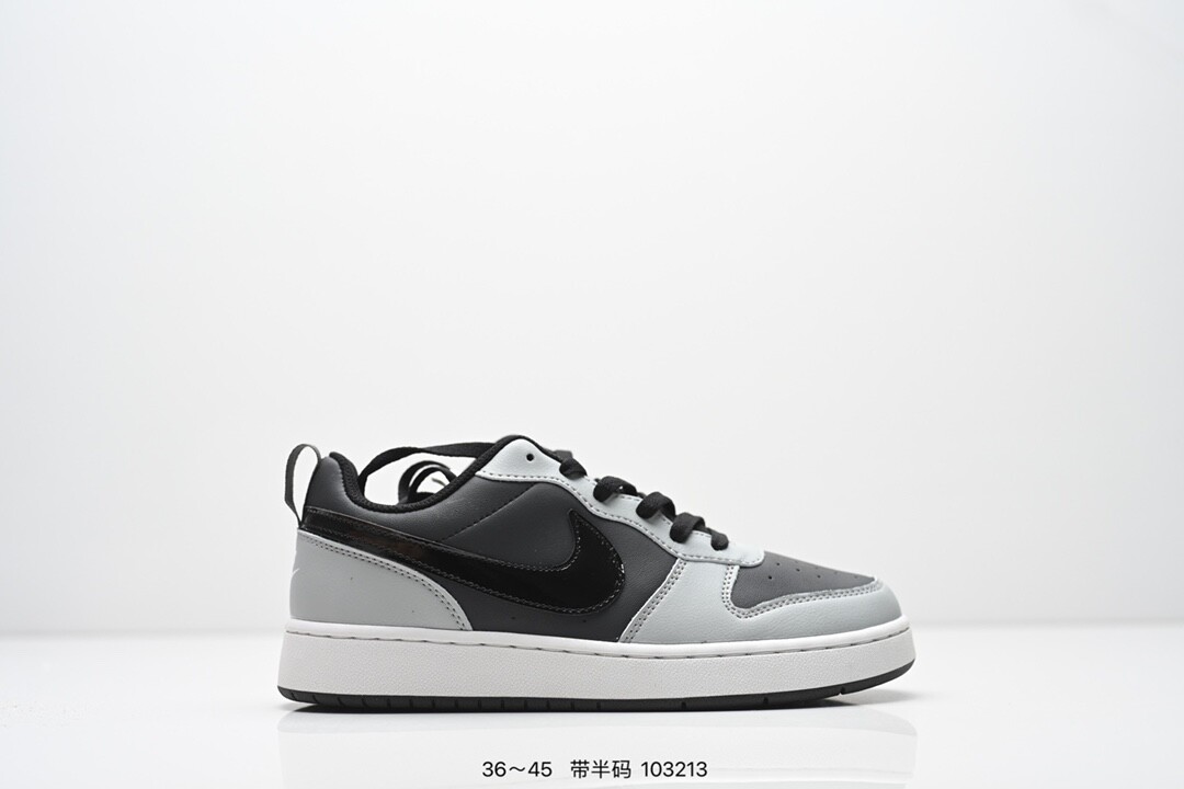 真标 带半码  耐克Nike Court Borough   低帮百搭透气休闲运动板鞋，经典耐用的设计，兼顾舒适脚感和出众风范，演绎匠心之作。结构性的支撑贴合感结合复古篮球设计，塑就场外全明星风范 货号:BQ5448 109 编码：103213尺码：看图所示