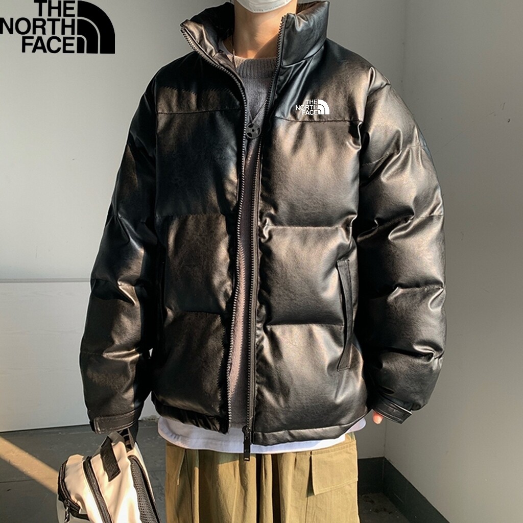 北面The North Face印花加厚防风防雨皮外套保暖加厚皮质情侣羽绒棉服，皮衣冬天必须要有一件皮衣品质版型十分优秀表面皮质采用高品质PU皮手感