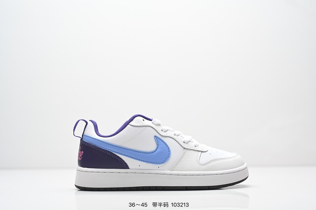 真标 带半码  耐克Nike Court Borough   低帮百搭透气休闲运动板鞋，经典耐用的设计，兼顾舒适脚感和出众风范，演绎匠心之作。结构性的支撑贴合感结合复古篮球设计，塑就场外全明星风范 货号:BQ5448 109 编码：103213尺码：看图所示