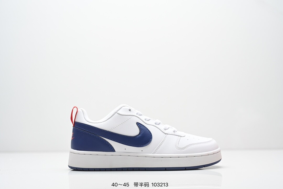 真标 带半码  耐克Nike Court Borough   低帮百搭透气休闲运动板鞋，经典耐用的设计，兼顾舒适脚感和出众风范，演绎匠心之作。结构性的支撑贴合感结合复古篮球设计，塑就场外全明星风范 货号:BQ5448 109 编码：103213尺码：看图所示