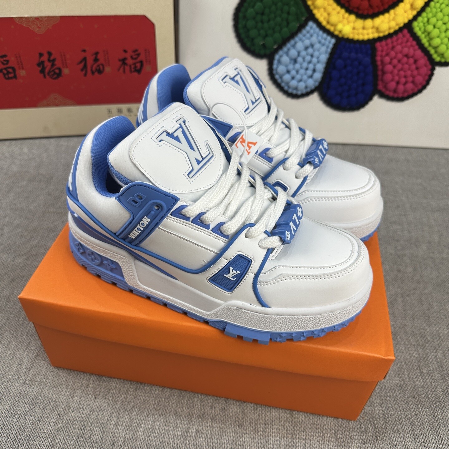  高品质 LV Trainer Maxi 大胖丁厚底 升级款 男女款码数36-44 白月