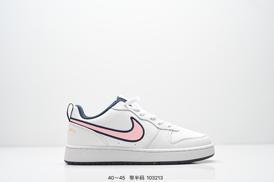 真标 带半码  耐克Nike Court Borough   低帮百搭透气休闲运动板鞋，经典耐用的设计，兼顾舒适脚感和出众风范，演绎匠心之作。结构性的支撑贴合感结合复古篮球设计，塑就场外全明星风范 货号:BQ5448 109 编码：103213尺码：看图所示