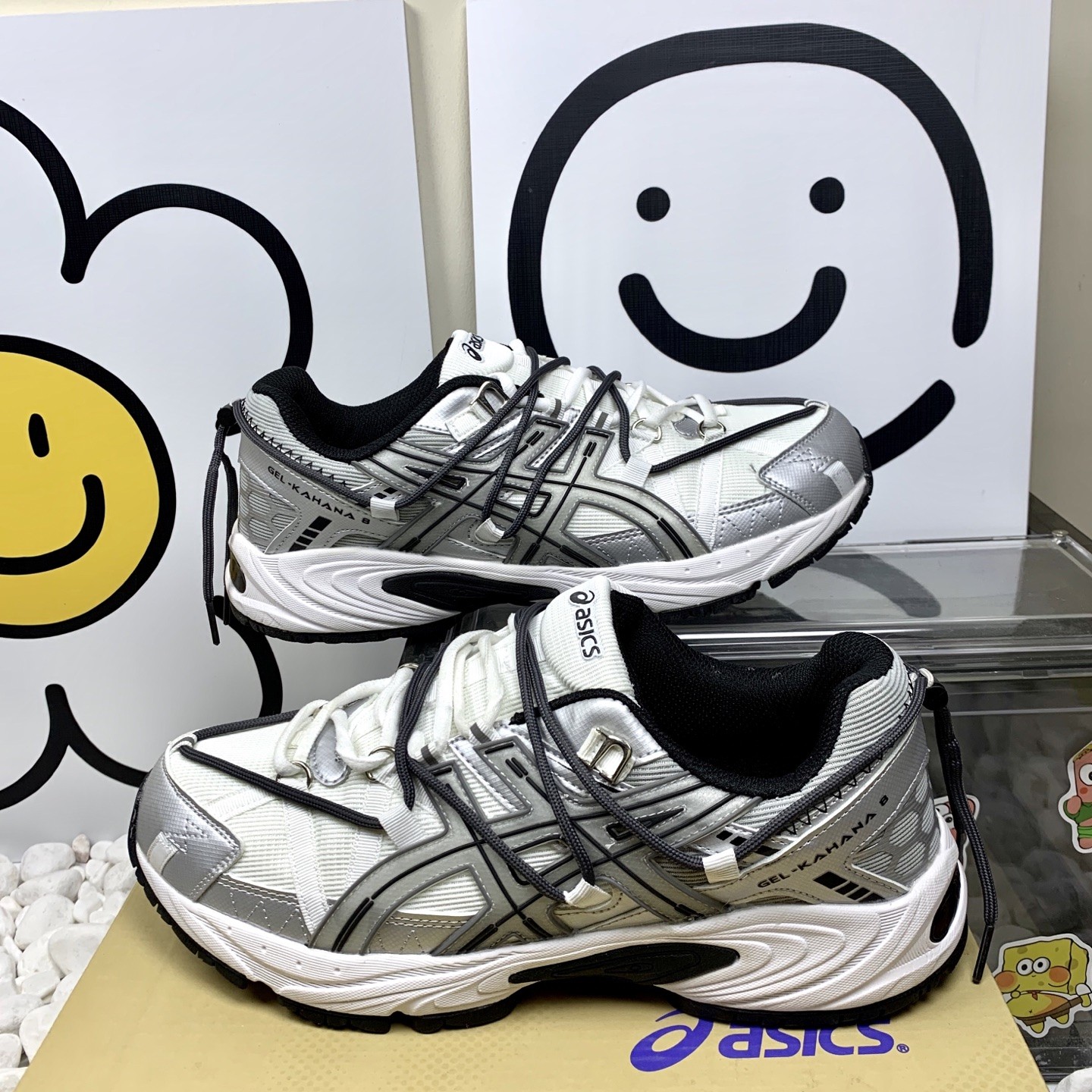  Asics Gel-Kayano 亚瑟士穿绳跑步鞋 白黑 纯原版本 亚瑟士运动休闲透气专业跑鞋 L1