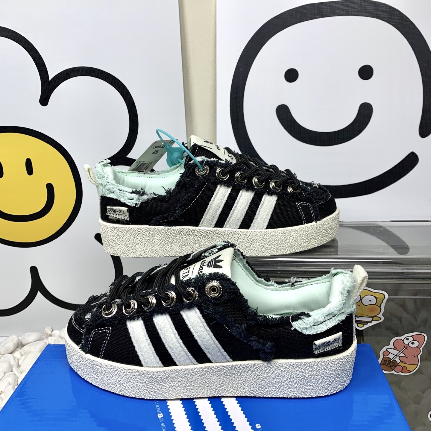 Adidas 阿迪达斯 QQQ 阿迪三条做旧黑白  套楦工艺 正确版型 尺码36-44 男女码现货 N1