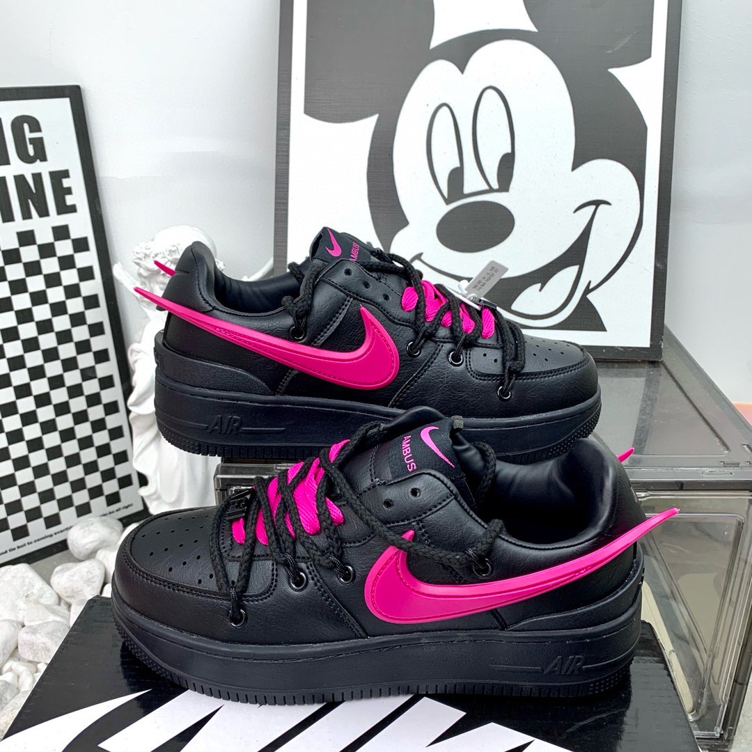  空军一号 W16黑粉 穿绳飞机钩  Nike Air Force 1 Low 尺码 36-44 男女现货 N1