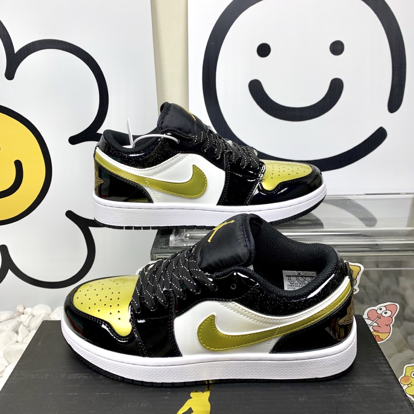  QQQ AJ低帮漆皮黑金  Jordan Air Jordan 1 Low 耐磨防滑 复古板鞋 36-44码！N1