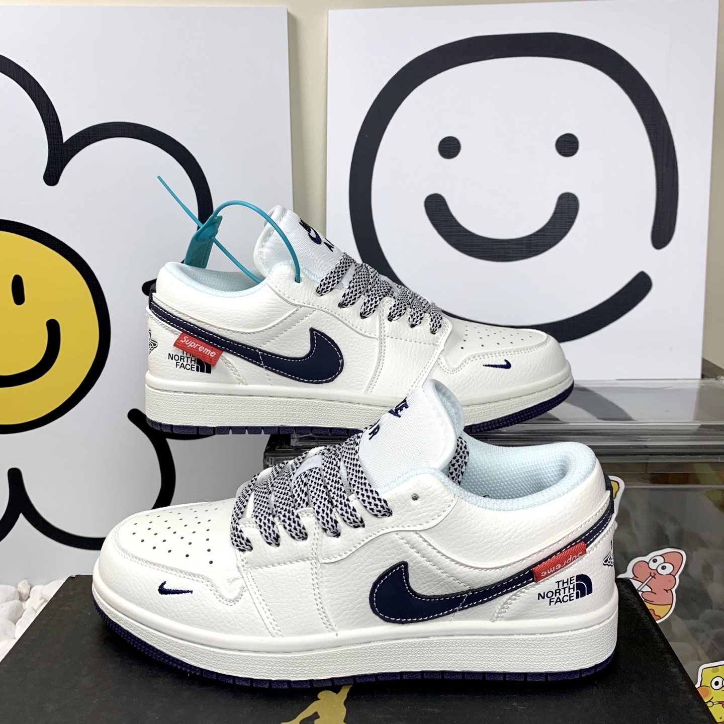   AJ Jordan Air Jordan 1 Low 耐磨防滑 AJ低帮米深蓝 复古板鞋 36-44码！N1