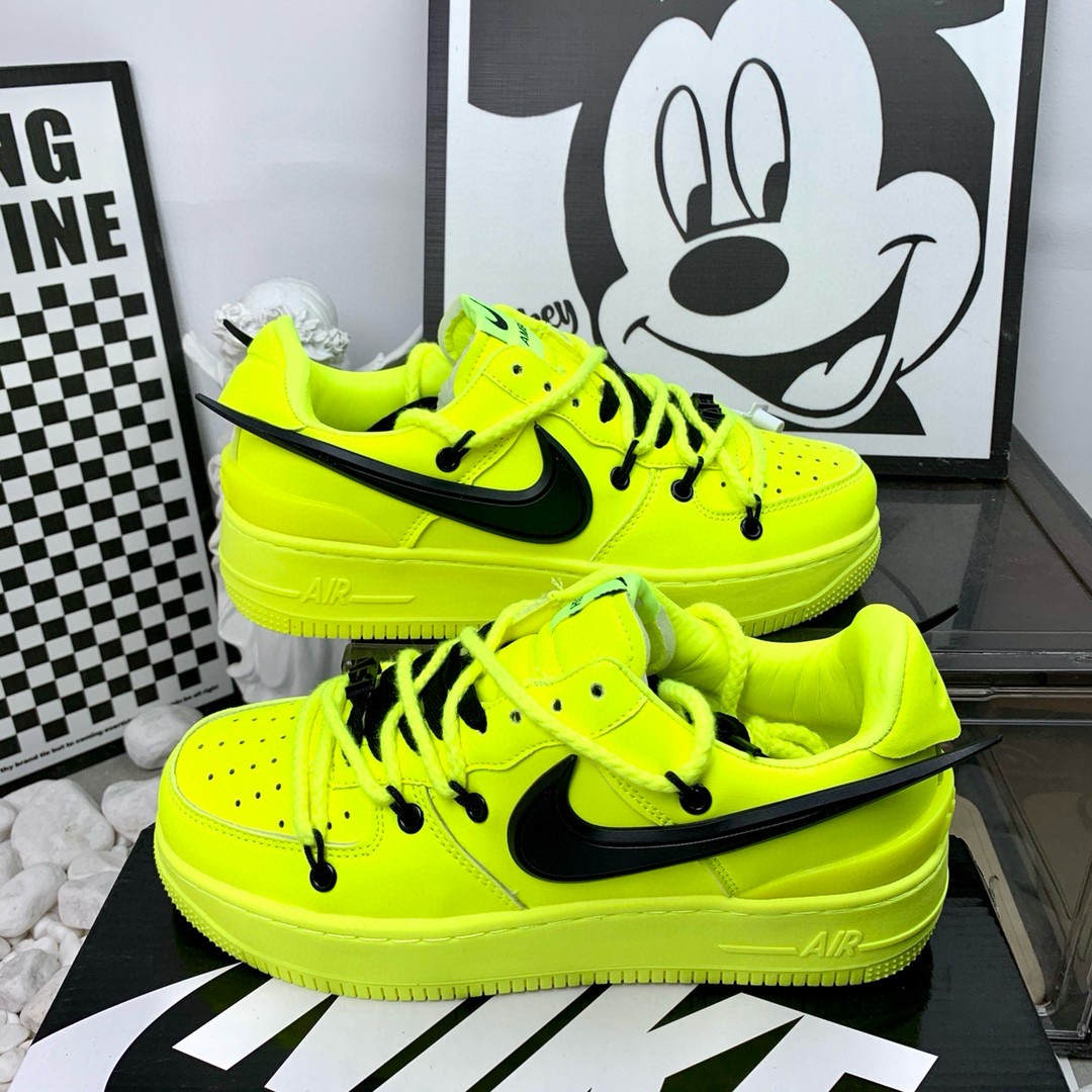  空军一号 W16荧光黄 穿绳飞机钩  Nike Air Force 1 Low 尺码 36-44 男女现货 N1