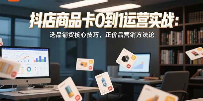 抖店商品卡0到1运营实战，选品铺货核心技巧，正价品营销方法论