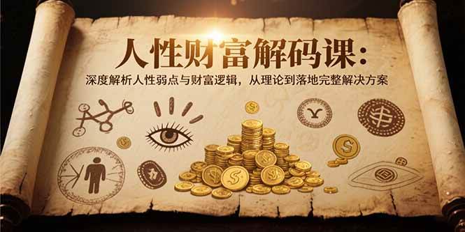 人性财富解码课6.0，深度解析人性弱点与财富逻辑，理论到落地完整解决方案