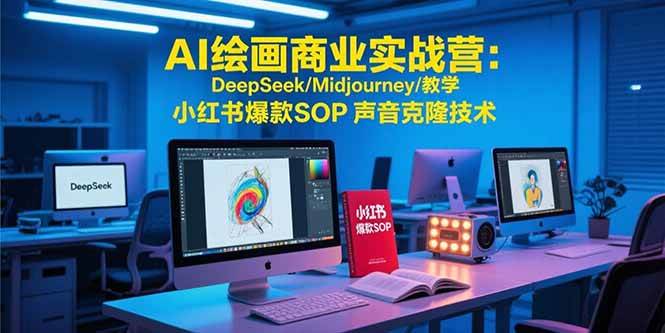 AI绘画商业实战营：DeepSeek/Midjourney/教学，小红书爆款SOP，声音克隆技术