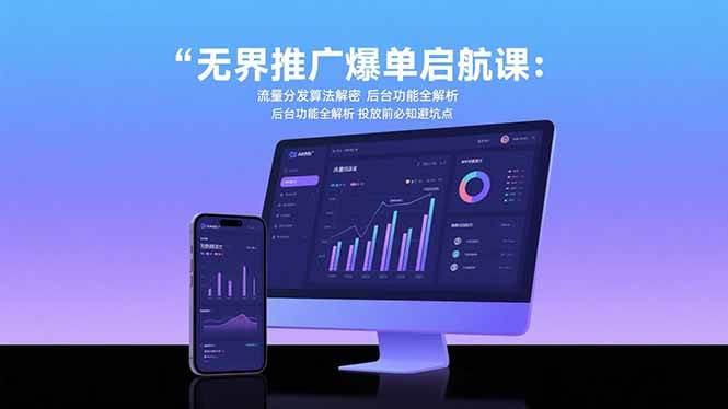 无界推广爆单启航课：流量分发算法解密，后台功能全解析，投放前必知避坑点