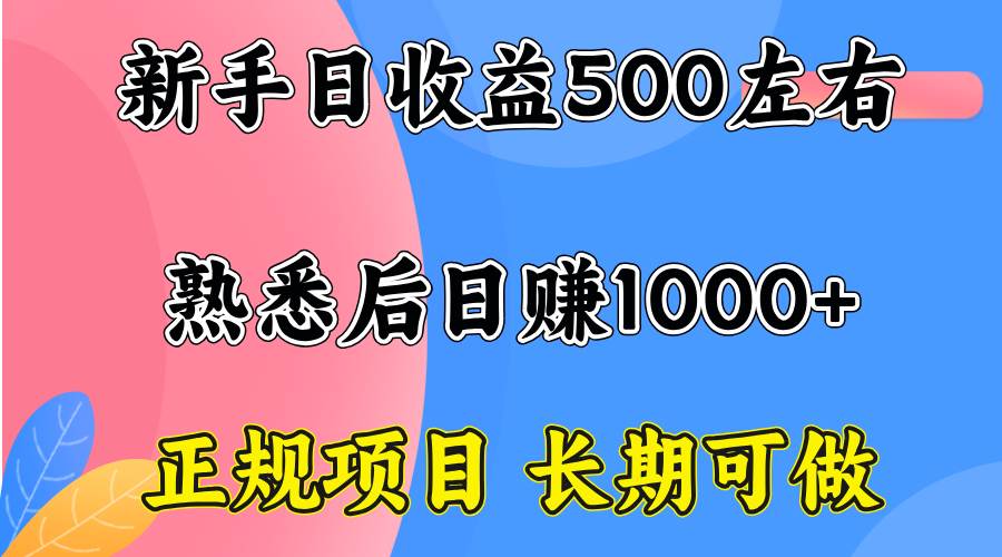 一台电脑，前期日收益300~500+，熟练后日入1000+左右