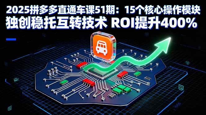 2025拼多多直通车课51期：15个核心操作模块，独创稳托互转技术，ROI提升400%