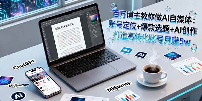 百万博主教你做AI自媒体：账号定位+爆款选题+AI创作，打造高转化账号月赚5w+