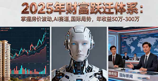 2025年财富跃迁体系：掌握房价波动,AI赛道,国际局势，年收益50万~300万