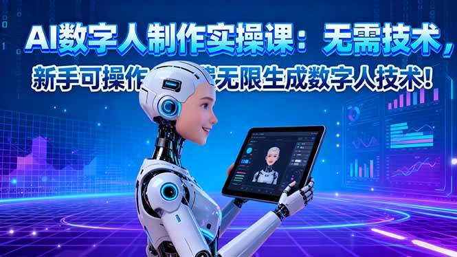 AI数字人制作实操课：无需技术，新手可操作，免费无限生成数字人技术