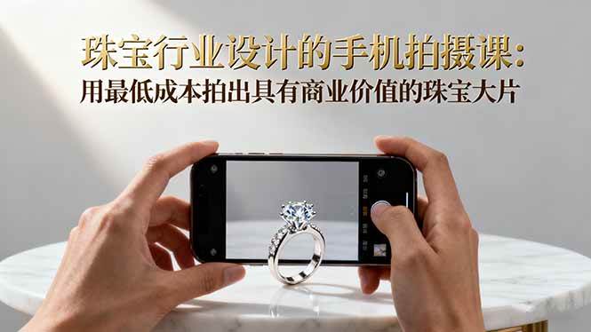 珠宝行业设计的手机拍摄课：用最低成本拍出具有商业价值的珠宝大片