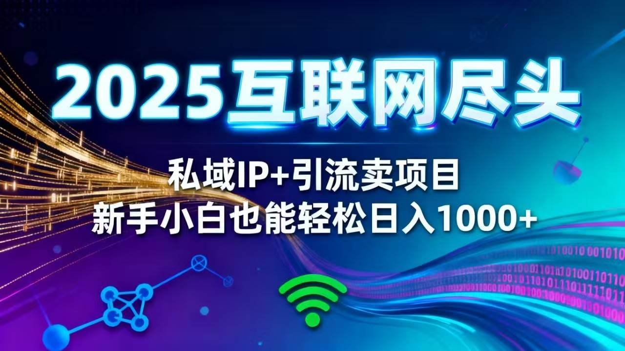 2025网创尽头王炸项目，私域IP+精准引流，新手小白在家躺赚日入1000+