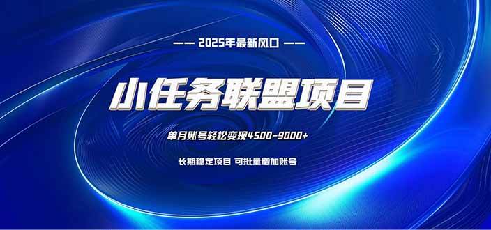 小任务联盟项目，一台电脑每天只需10分钟，轻松简单稳定，月收益5000+