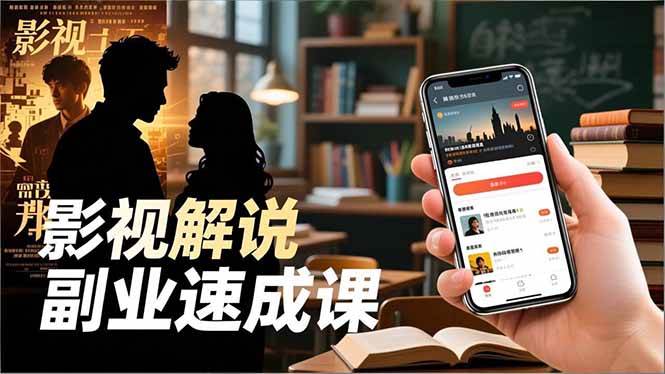 Tk影视解说副业速成课，软件安装、全流程实操、爆款预设，新手两周变现